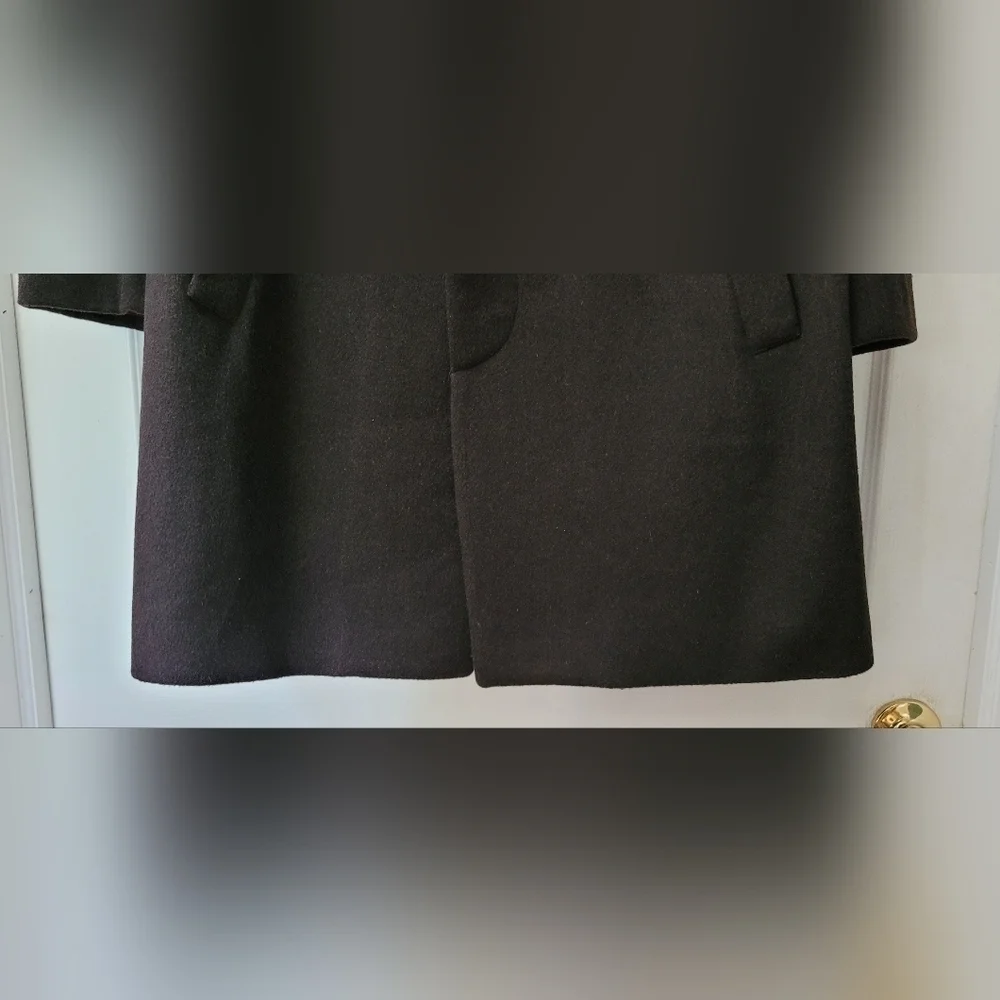 Kenneth Cole New York Men's Charcoal Gray/Black Wool Peacoat Trenchcoat Size 46R